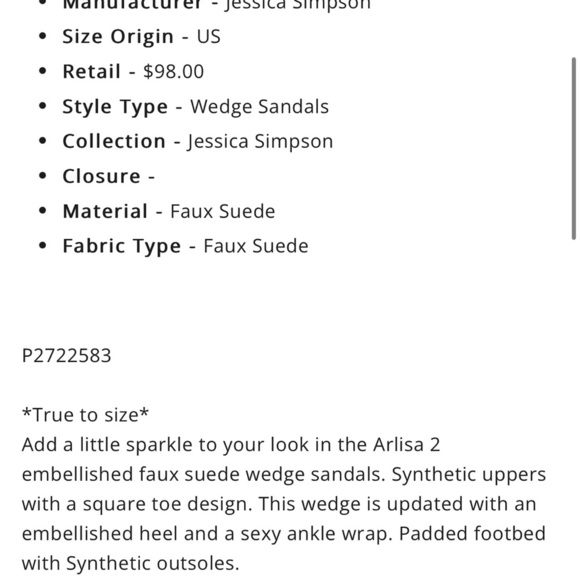 JESSICA SIMPSON | Arlisa Ankle strap wedge SZ 8 pink blush New - Picture 4 of 7